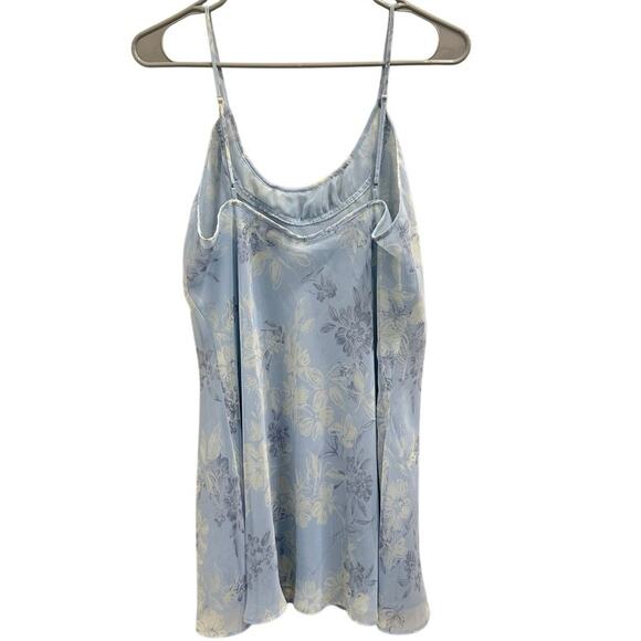 Halston Vintage Y2K Pastel Blue Floral Slip Chemise Lingerie Coquette Fairy Soft - Picture 3 of 9